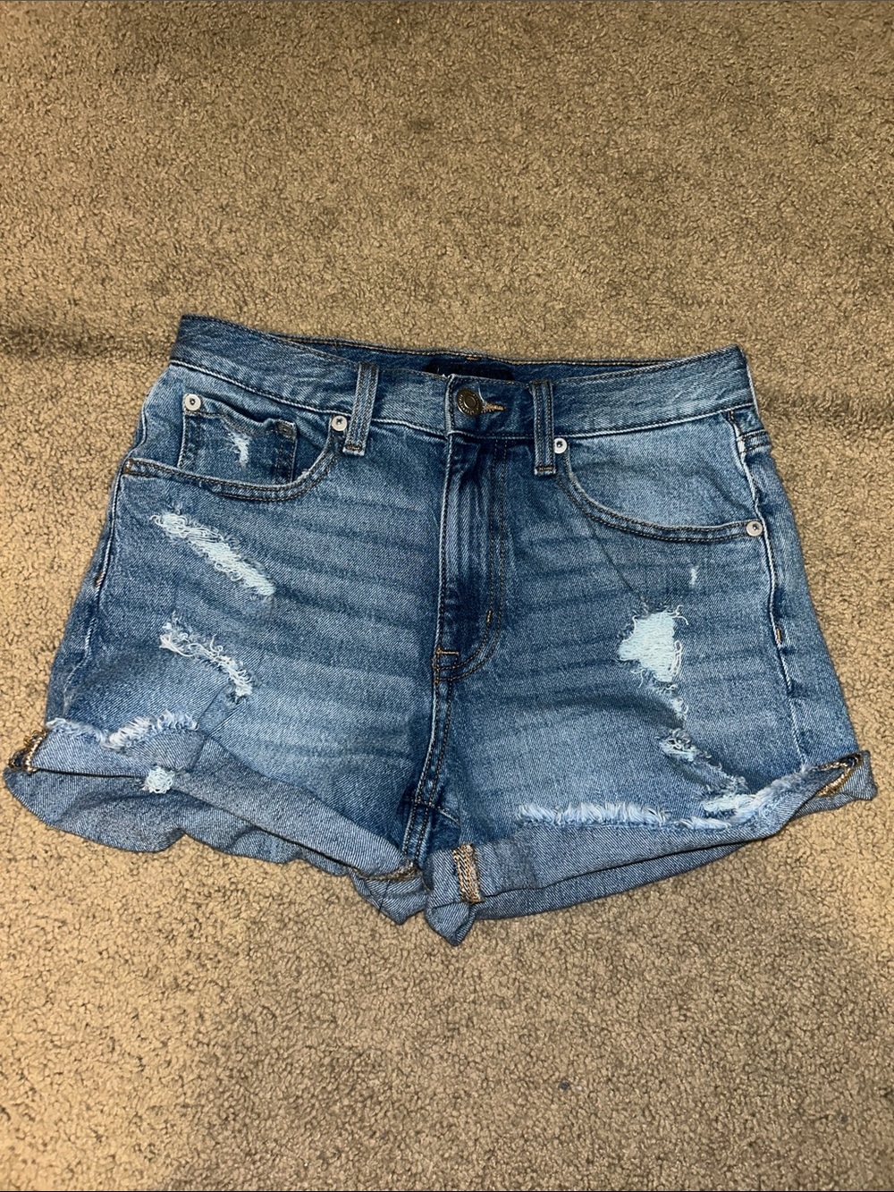 Aeropostale Distressed Blue Denim Shorts